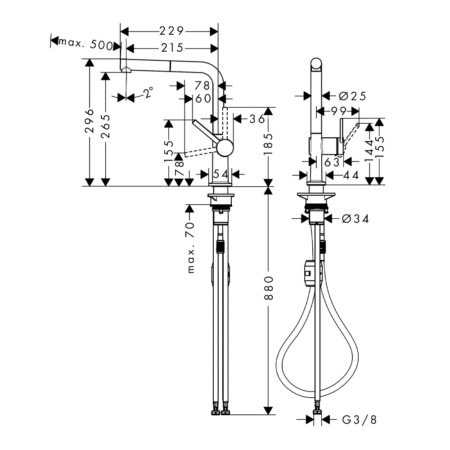 Hansgrohe-Talis-M54-270-tehnicki crtez